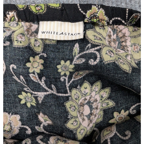 Vintage White Stag Midi Skirt Womens 2X Paisley Floral Cottage Flowy Whimsical - Picture 5 of 5